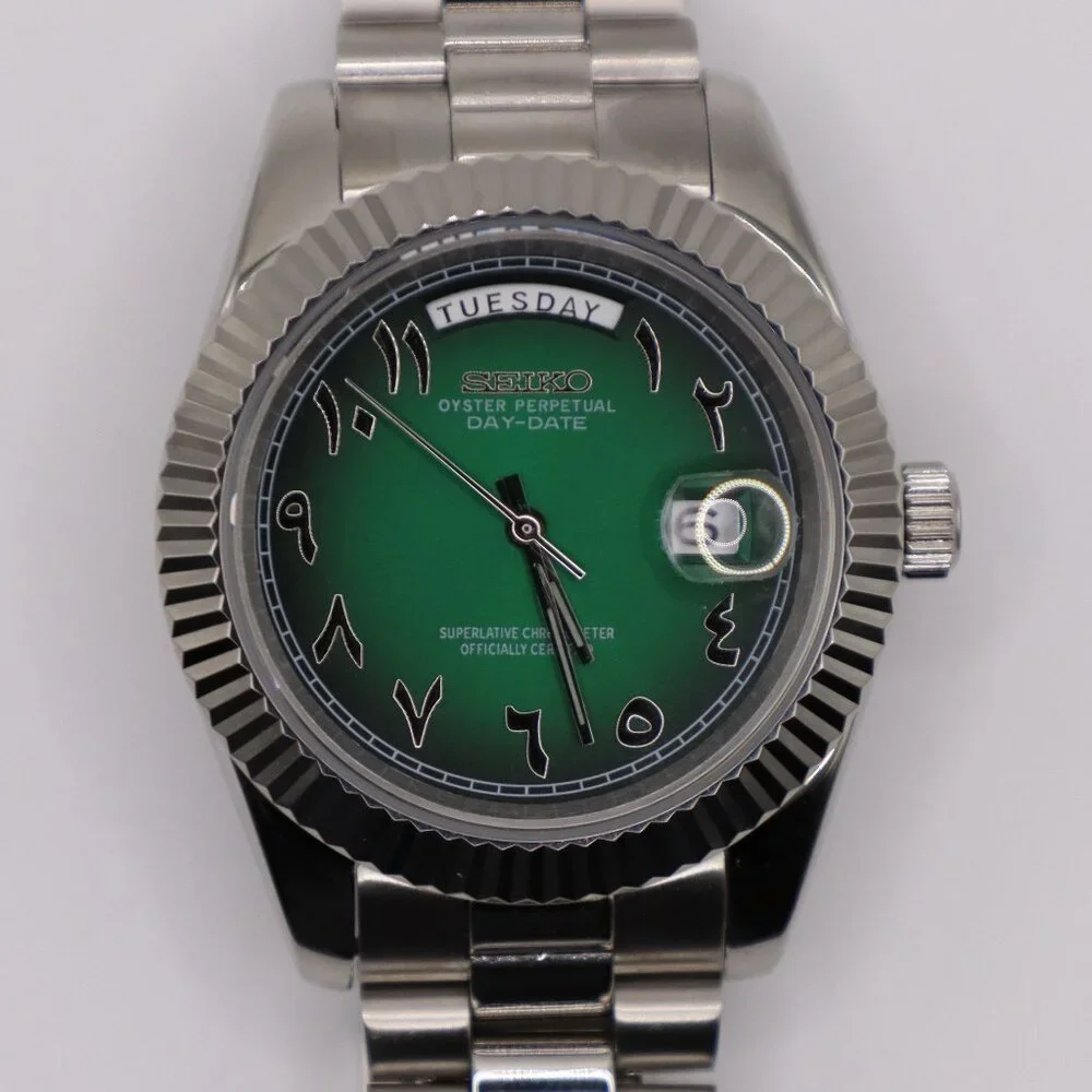 40mm Day-Date Seiko Mod – Green Dial | Stainless Steel | Automatic | Exhibition - Picture 3 of 7